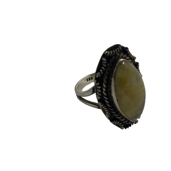 Vintage Southwestern Banded Agate Sterling Silver 925 Ring Size 8 - Picture 5 of 8